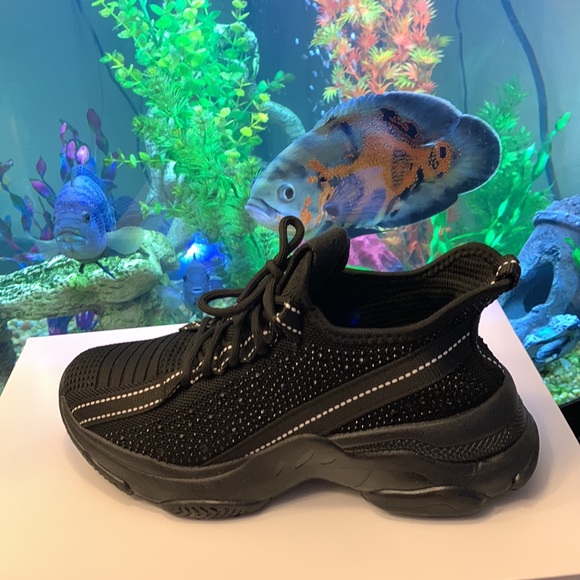 Black Rhinestone Women’s Sneakers 8.5 - Picture 12 of 13